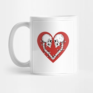 💀💗Crazy beautiful halloween skull design skeleton with heart Mug